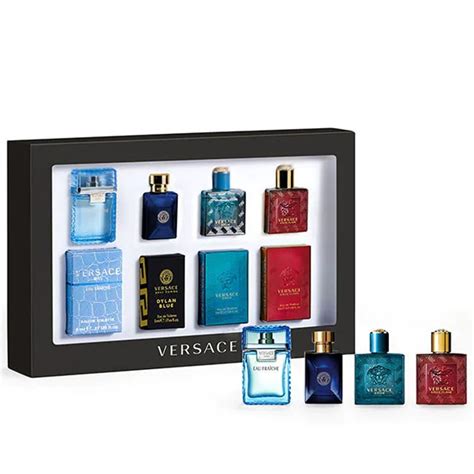 versace miniatures pour homme deluxe set|versace mini perfume set men.